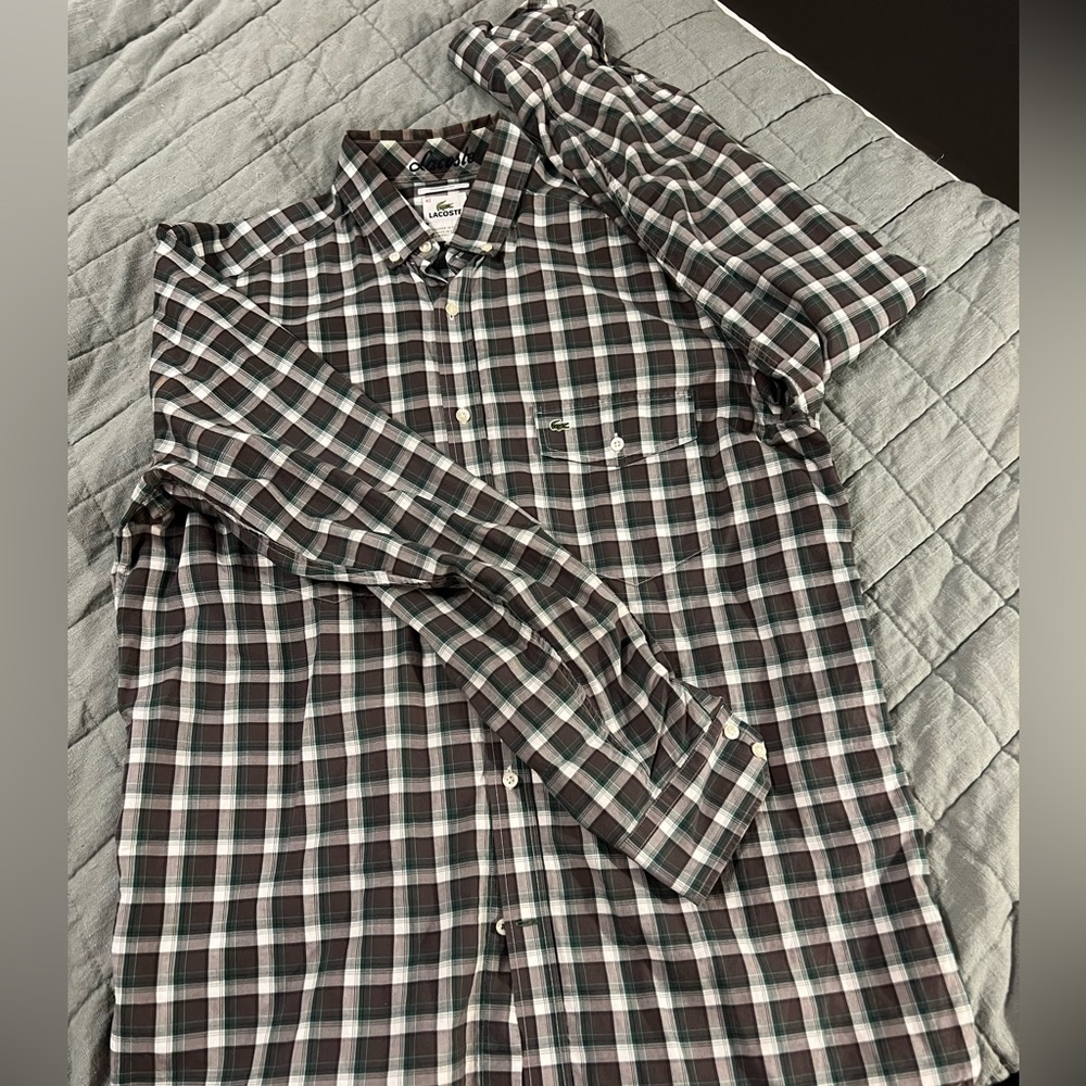 Lacoste long sleeve checkered shirt